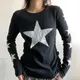 Y2K-T-shirt Vintage Dark Academia Grunge Star Print E-Girl Gothic Long Sleeve Sweats Tees Retro