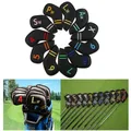 11Pcs/Set Magnetic Golf Iron Headcovers 4/5/6/7/8/9/Pw/Aw/Sw/Lw/X) Waterproof PU Leather Iron Head