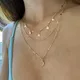 Collier bohème multicouches avec pampilles en cristal étoile lune pour femmes couleur or