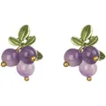 Petites boucles d'oreilles créatives de raisin violet pour femmes boucle d'oreille de fruits verts