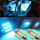 2 ampoules LED pour intérieur de voiture bleu glacé 12smd 31mm DE3175 lampes pour porte carte