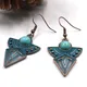 Boucles d'oreilles ethniques en Bronze pour femmes bouclier gitane Vintage Turquoises perles