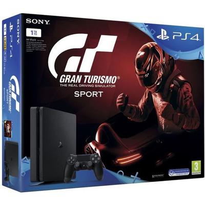 PlayStation 4 Slim 1000GB Black + Gran Turismo Sport | Refurbished - Great Deal!