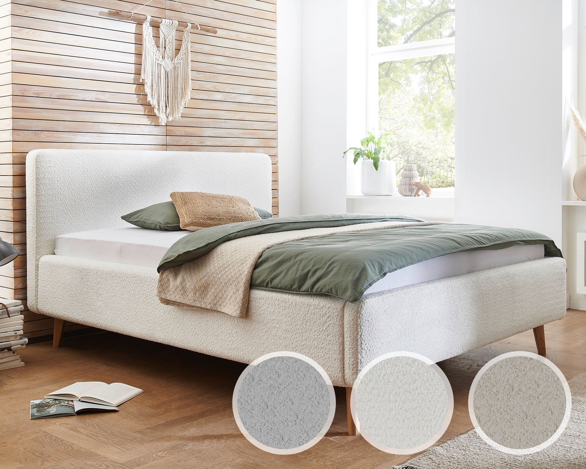 meise.möbel »Mattis« Polsterbett Teddy mit Bettkasten 140x200 cm / beige / ohne Bettkasten