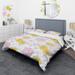 Designart 'Pink and Yellow Flowers' Cabin & Lodge Duvet Cover Set