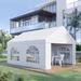 Outsunny13' x 16.5' Party Tent Carport with Sidewalls, Four Windows and Double Doors, White Tents for Parties