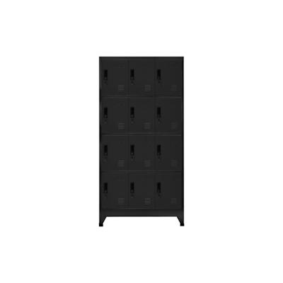 vidaXL Schließfachschrank Schwarz 90x45x180 cm Stahl Image