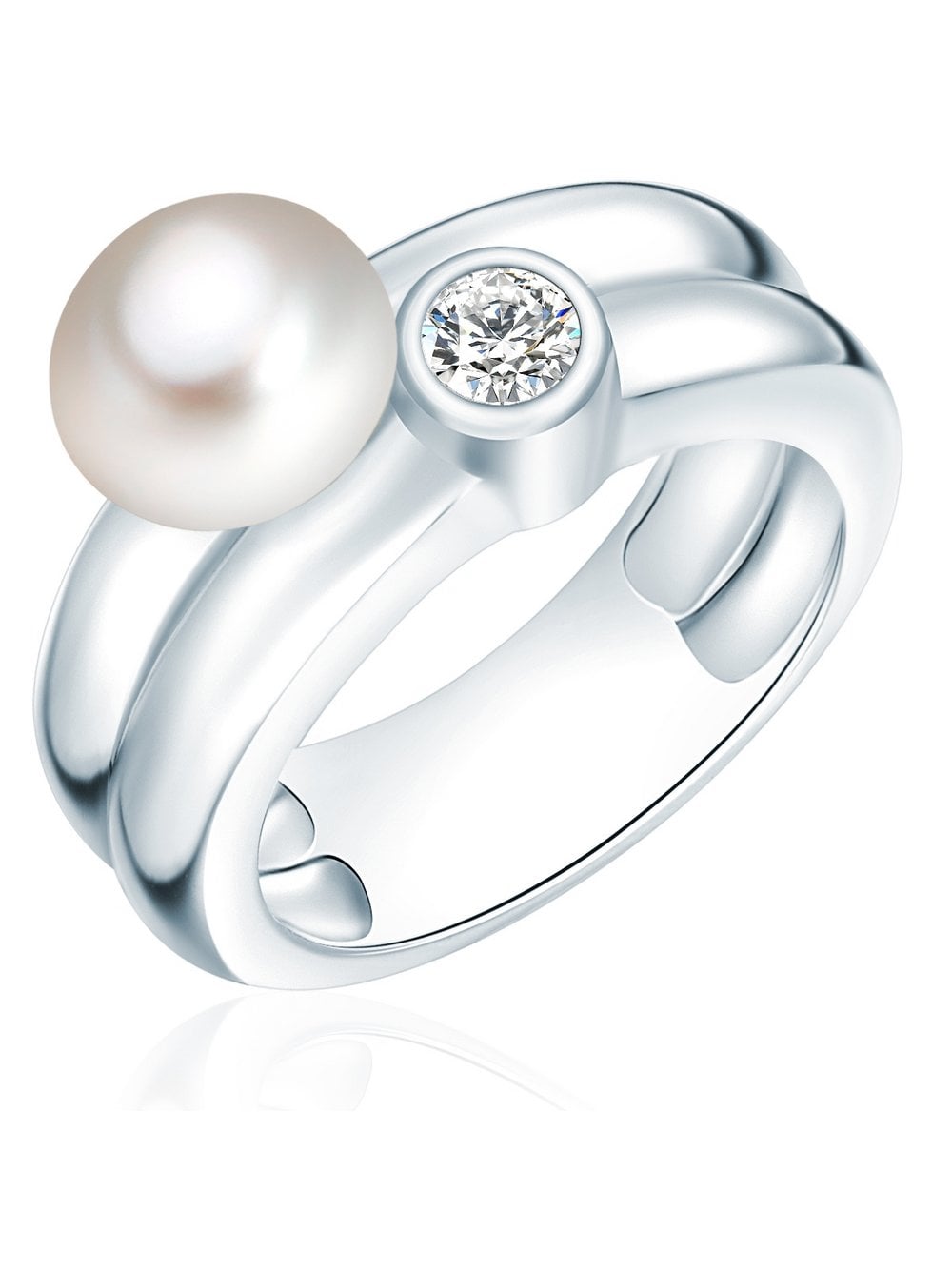 Valero Pearls Perlen-Ring Damen silber, 52 Image
