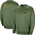 Women's Nike Olive Iowa Hawkeyes Military Collection All-Time Performance Crew Pullover Sweatshirt