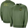 Women's Nike Olive Oregon Ducks Military Collection All-Time Performance Crew Pullover Sweatshirt