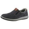 Slipper RIEKER, Herren, Gr. 43, blau (navy braun), Leder, sportlich, Schuhe, Halbschuh, Freizeitschuh, Schlupfschuh mit modischer Blattnaht