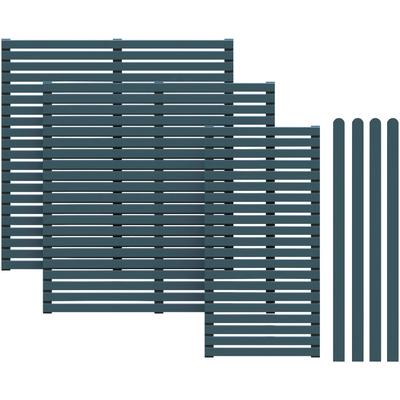 Dichtzaun KIEHN-HOLZ, grau (anthrazit), H:188cm, Holz, Zaunelemente, 7-teiliges Set, aus nordischer Fichte