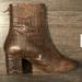 Free People Shoes | Free People Cecile Brown Croc Chunky Heel Zipper Ankle Boots Size 9 Us 39 Eu Nib | Color: Brown | Size: 9