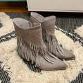 Free People Shoes | Free People Lawless Fringe Western Boot | Color: Gray | Size: 9