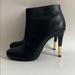 Anthropologie Shoes | Anthropologie Seychelles Black Heel Boots Size 9 | Color: Black/Gold | Size: 9