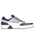 Skechers Men's Mark Nason: Alpha Cup - Fielder Sneaker | Size 12.0 | White/Navy | Textile/Synthetic/Leather
