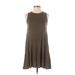 Aerie Casual Dress - A-Line Crew Neck Sleeveless: Green Print Dresses - Women's Size X-Small