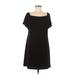 Charles Henry Casual Dress - Shift: Black Solid Dresses - Women's Size Medium