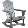 Outsunny Outdoor Rocking Chair HDPE Adirondack Style Rocker Chair Gray