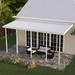 Four Seasons OLS TWV Series 28 ft wide x 10 ft deep Aluminum Patio Cover with 20lb Snowload & 5 Posts in White