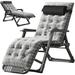 ABORON Folding Chaise Lounge Chair Adjustable 5-Position Outdoor Patio Lounger Dual-purpose chair with Detachable Headrest & Soft Pad