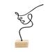 Nordic Abstract Outline Sculpture Wrought Iron Figure Minimalist Female Head Statue Desktop Home Decor Ornament - L