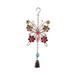 Jikolililili Butterfly Wind Chimes 16.1 in Romantic Handmade Windchime with 1 Metal Bell & S Hook Outdoor Decor for Garden Patio Balcony Yard