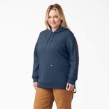 Dickies Women's Plus Water Repellent Sleeve Logo Hoodie - Navy Heather Size 1X (FWW22)