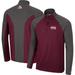 Men's Colosseum Maroon/Charcoal Mississippi State Bulldogs Two Yutes Raglan Quarter-Zip Windshirt