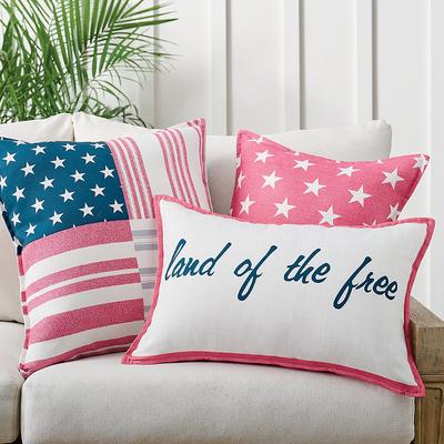 Washed Patriotic Outdoor Pillow - Land Of - Grandi...