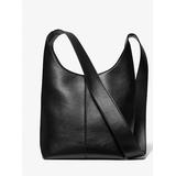 Michael Kors Dede Medium Leather Hobo Bag Black One Size