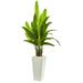 Nearly Natural 69 Travelers Palm Artificial Tree in White Tower Planter