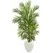 Nearly Natural 5 Areca Palm Artificial Tree in White Planter