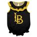 Girls Infant Black Cal State Long Beach The Sleeveless Ruffle Bodysuit