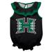 Girls Infant Black Hawaii Warriors Sleeveless Ruffle Bodysuit