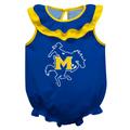 Girls Infant Royal McNeese State Cowboys Sleeveless Ruffle Bodysuit