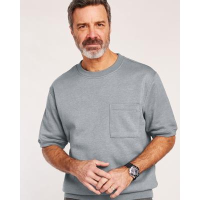 Blair Men's John Blair® Supreme Fleece Short-Sleeve Sweatshirt - Grey - 2XL