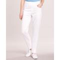 Blair DenimEase Flat-Waist Pull-On Jeans - White - 14PS - Petite Short