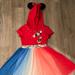 Disney Dresses | Disney Minnie Mouse Dress Size Medium 7/8 Red White And Blue | Color: Blue/Red | Size: Mg