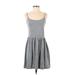 Gap Casual Dress - A-Line Scoop Neck Sleeveless: Gray Print Dresses - Women's Size X-Small