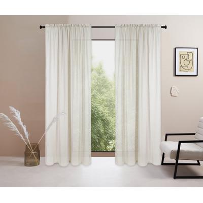 Gardine "Marusha" Gr. 3, beige (cream), B:140cm H:225cm, Polyester, LEGER HOME BY LENA GERCKE, Gardinen, 1 Schal, Leinenoptik, gewebt, verschiedene Größen Image