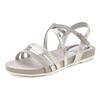Sandale LASCANA "Sommerschuh", Damen, Gr. 39, silber (silberfarben), Obermaterial: 100% Lederimitat. Futter: 100% Lederimitat. Decksohle: 100% Textilmaterial. Laufsohle: 100% Synthetik, metallic, unifarben, casual, Schuhe, Sandalette, Sommerschuh...