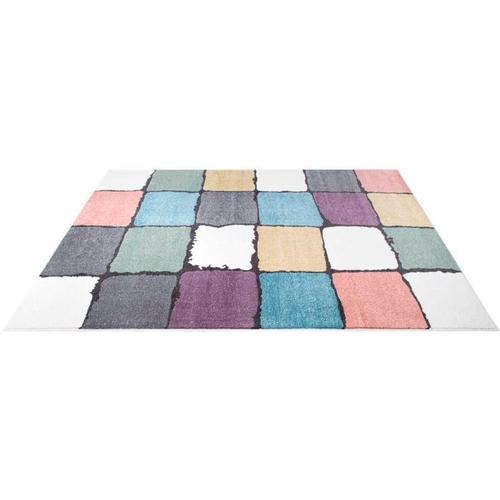 "Teppich CARPET CITY ""YOUNG919"" Teppiche Gr. B/L: 190 cm x 280 cm, 11 mm, 1 St., bunt Bunter Kinderteppich mit Karo-Muster"