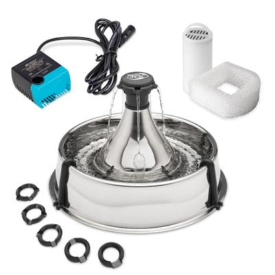 PetSafe Drinkwell 360 Stainless Steel Multi-Pet Dog and Cat Water Fountain, 128 oz.