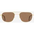 AO Checkmate Sunglasses - Men's Gold Frame Cosmetan Brown AOLite Nylon Lenses Polarzied 56-21-145 CHE156STHABNN-P