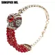Bracelets à breloques en cristal rouge turc pour femme bracelet en perles de pierre naturelle