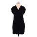 Gap Casual Dress - Shift V-Neck Short sleeves: Black Print Dresses - Women's Size X-Small