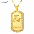 Collier pendentif signe du zodiaque Capricorne pour homme et femme étiquette de chien en or bijoux