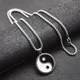 Collier avec pendentif Yin Yang en acier inoxydable pour hommes et femmes Hip Hop noir et blanc