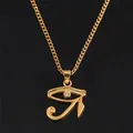 Collier doré avec pendentif en forme d'oeil d'horus'eye collier avec le Saint Logo du Patron du